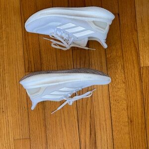 Adidas Kids White and Tan Sneakers